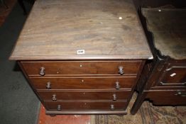 A Gillows style mahogany commode cabinet with two FALSE drawers to the hinged top 64cm wide
