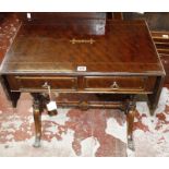 A mahogany two drawer drop leaf table, together with a further table Best Bid