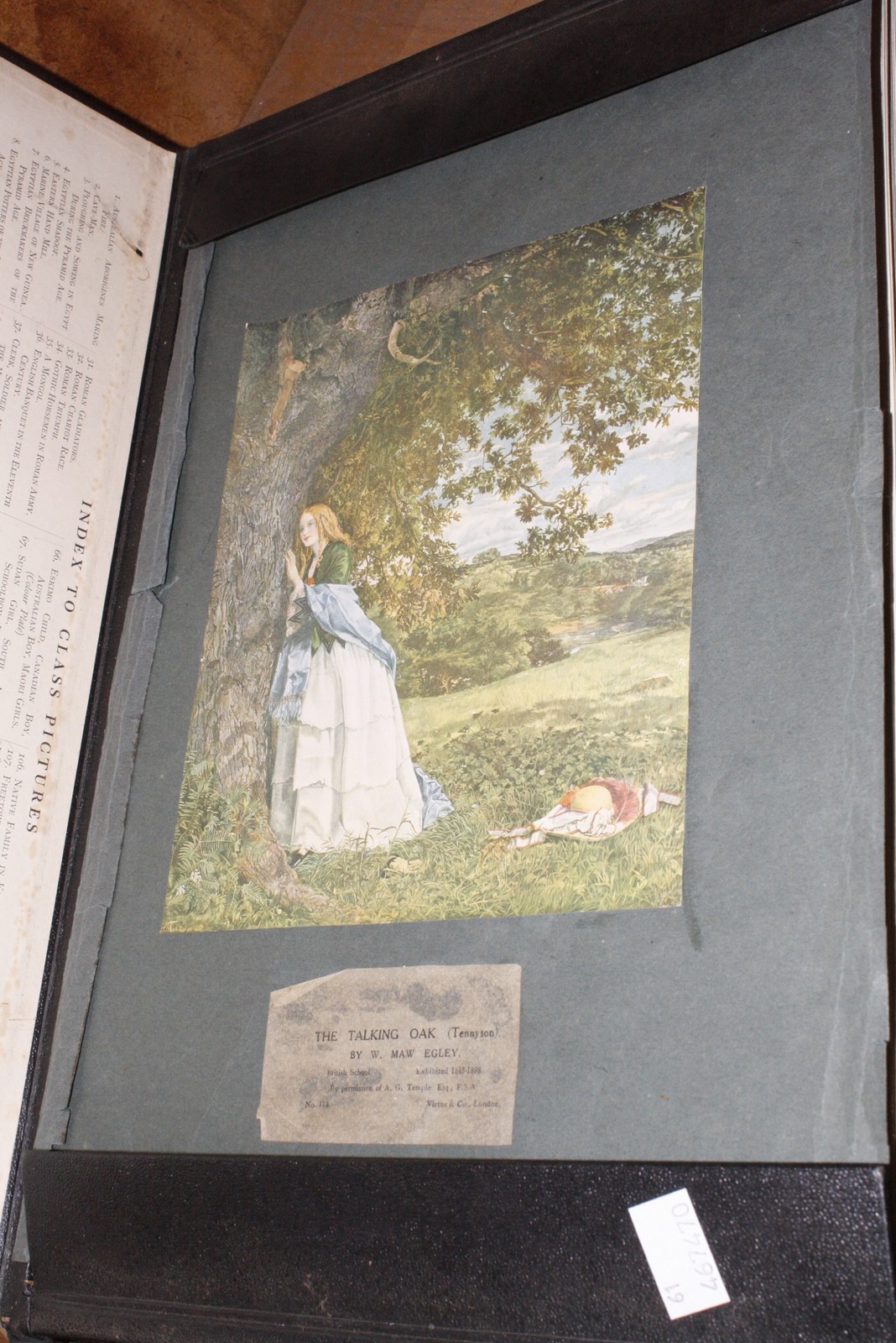 A file of prints of various subjects, with index to include 'Looking down at Buckingham Palace'