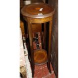 An Edwardian mahogany and inlaid two tier plant stand Best Bid