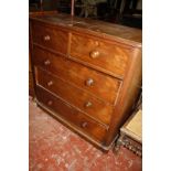 A Victorian mahogany chest of two short and three long drawers 120cm wide
