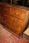 A Victorian mahogany chest of two short and three long drawers 120cm wide