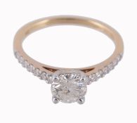 A diamond single stone ring, the brilliant cut diamond, estimated to weigh 0  A diamond single stone