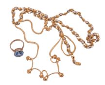 A necklace, composed of faceted beads within beaded surrounds, stamped 916, 50  A necklace,