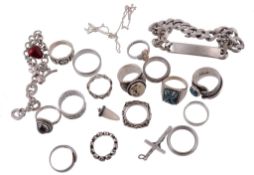 A small selection of silver jewellery, including  A small selection of silver jewellery,