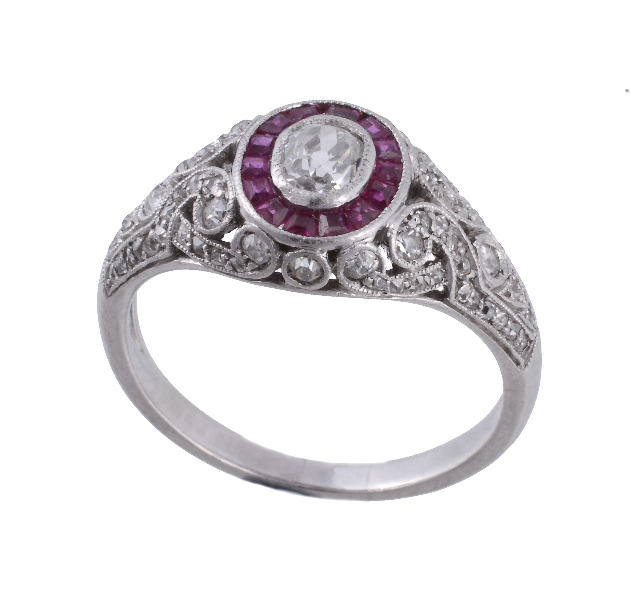 A Belle Epoque diamond and ruby ring, circa 1910  A Belle Epoque diamond and ruby ring,   circa