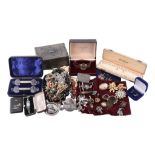 A collection of various costume jewellery and other items  A collection of various costume jewellery