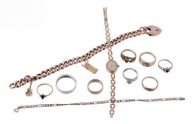 A curb link bracelet, composed of polished hollow curb links  A curb link bracelet,   composed of