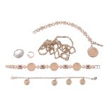 A fancy link bracelet, set with American coins, with fancy link spacers  A fancy link bracelet,