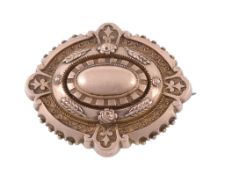 A Victorian gold coloured brooch , circa 1890  A Victorian gold coloured brooch  , circa 1890, the