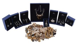 A collection of costume jewellery , to include various Swarovski pieces in...  A collection of