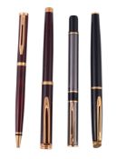 Waterman, a burgundy fountain pen, with a burgundy lacquer cap and barrel  Waterman, a burgundy