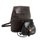 Delvaux, a brown woven leather backpack, with a two colour brown woven...  Delvaux, a brown woven