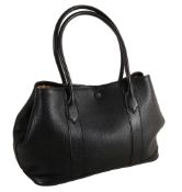 Rubinacci, a black leather handbag, with rolled leather handles  Rubinacci, a black leather handbag,