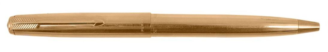 Parker 51, a ball point pen, the striated metal cap and barrel stamped 14k...  Parker 51, a ball
