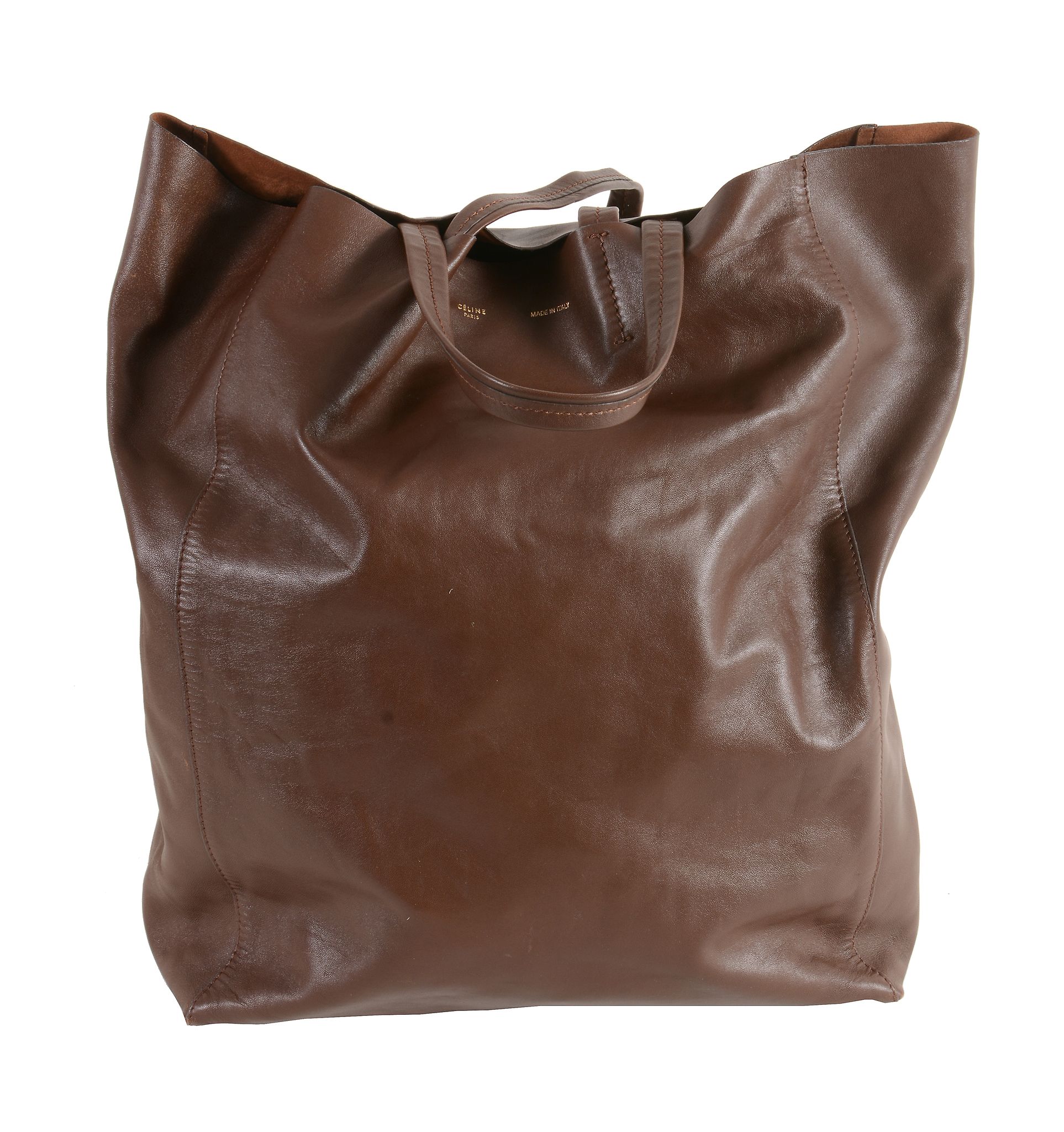 Celine, a brown leather tote bag , with short leather straps  Celine, a brown leather tote bag  , - Image 5 of 5