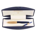 Waterman Edison fountain pen, with blue resin barrel and gilt metal cap  Waterman Edison fountain