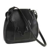 Ines de la Fressange, a black leather handbag  Ines de la Fressange, a black leather handbag,   with