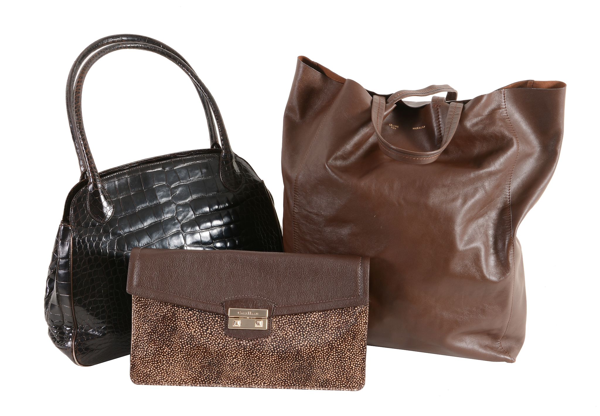 Celine, a brown leather tote bag , with short leather straps  Celine, a brown leather tote bag  ,