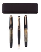 Pelikan, No 400 , a fountain pen, with a brown cap and turning knob and...  Pelikan, No 400  , a