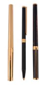 S. T. Dupont, Porte plume, a black fountain pen , with a gold dust finish  S. T. Dupont, Porte