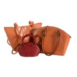 La Portegna, a tan leather handbag, with plaited handles  La Portegna, a tan leather handbag,   with