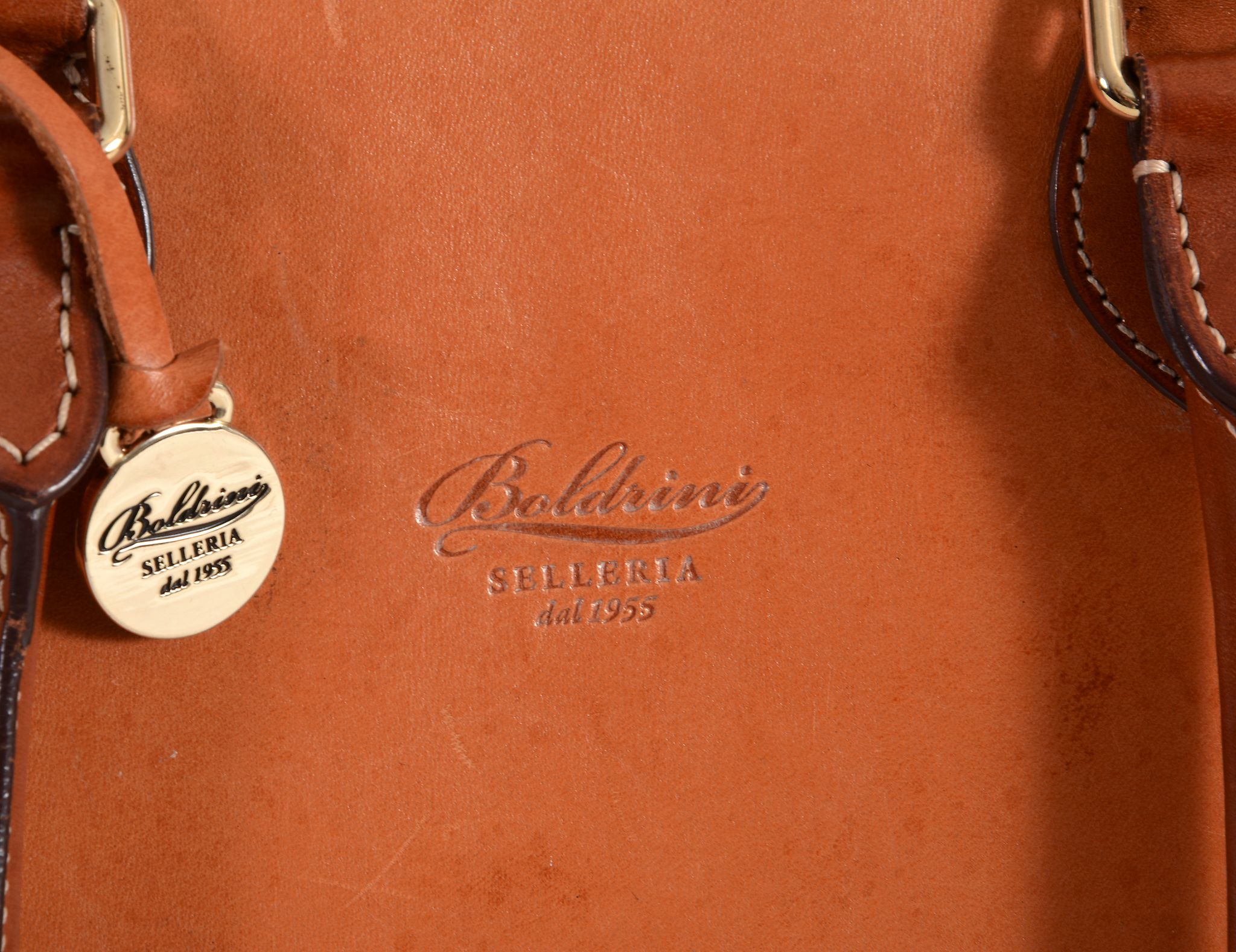 La Portegna, a tan leather handbag, with plaited handles  La Portegna, a tan leather handbag,   with - Image 4 of 6