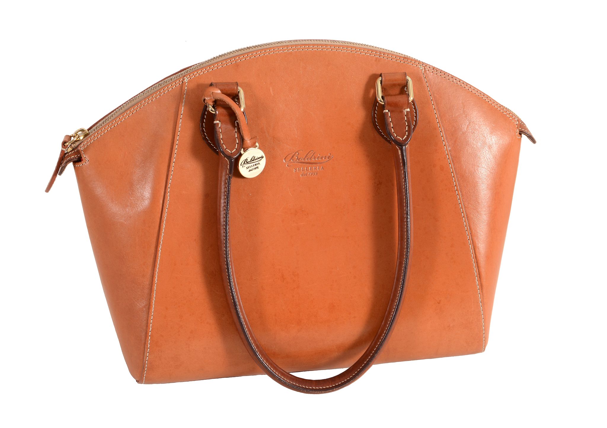 La Portegna, a tan leather handbag, with plaited handles  La Portegna, a tan leather handbag,   with - Image 3 of 6