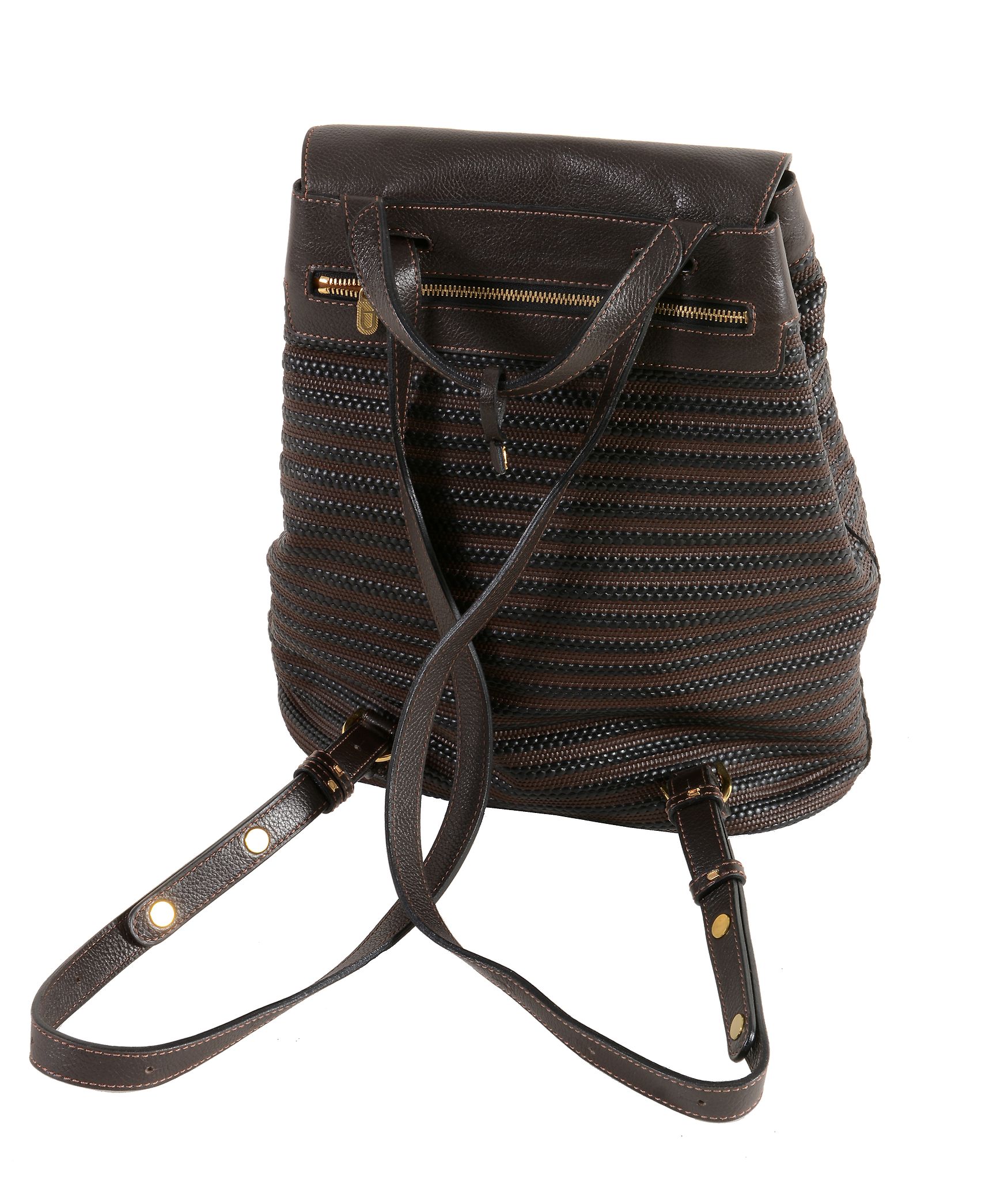 Delvaux, a brown woven leather backpack, with a two colour brown woven...  Delvaux, a brown woven - Image 3 of 5