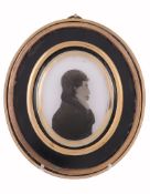 Arthur Lea of Portsmouth, reverse painted silhouette portrait of a gentleman  Arthur Lea of