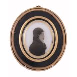 Arthur Lea of Portsmouth, reverse painted silhouette portrait of a gentleman  Arthur Lea of