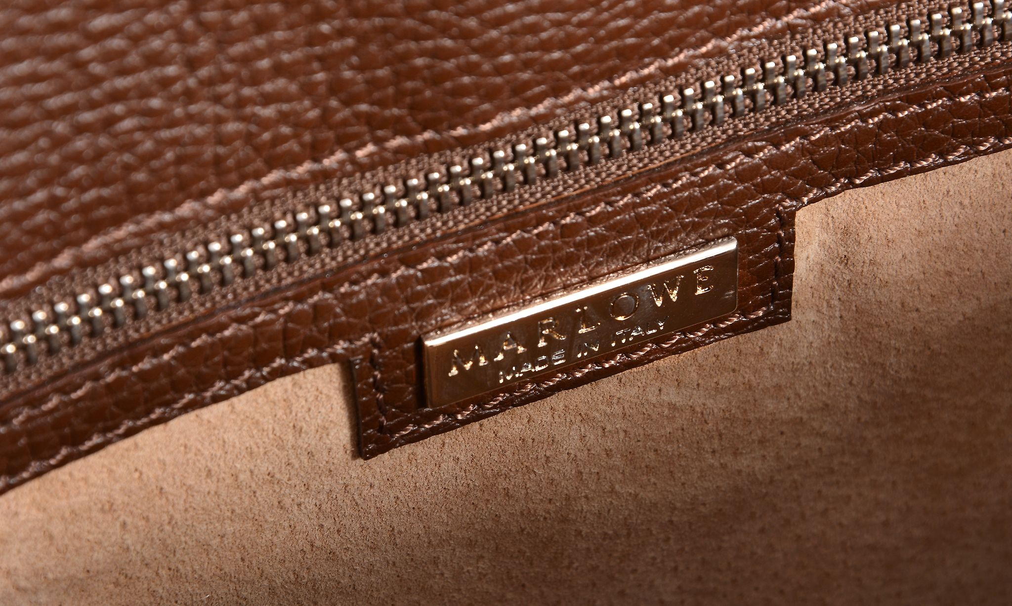 Marlowe, a brown leather handbag, with rolled handles, two zip partitions  Marlowe, a brown - Image 2 of 3