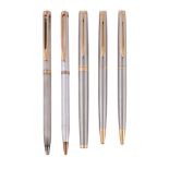 Waterman, a silver colour ball point pen, with a stainless steel surface and...  Waterman, a