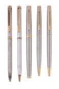 Waterman, a silver colour ball point pen, with a stainless steel surface and...  Waterman, a