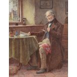 Henry John Terry (1818-1880) - The Peaceful Pipe Watercolour on wove paper Signed lower left 40 x 31