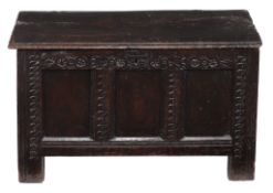 A Charles II panelled oak chest , circa 1660  A Charles II panelled oak chest  , circa 1660, the