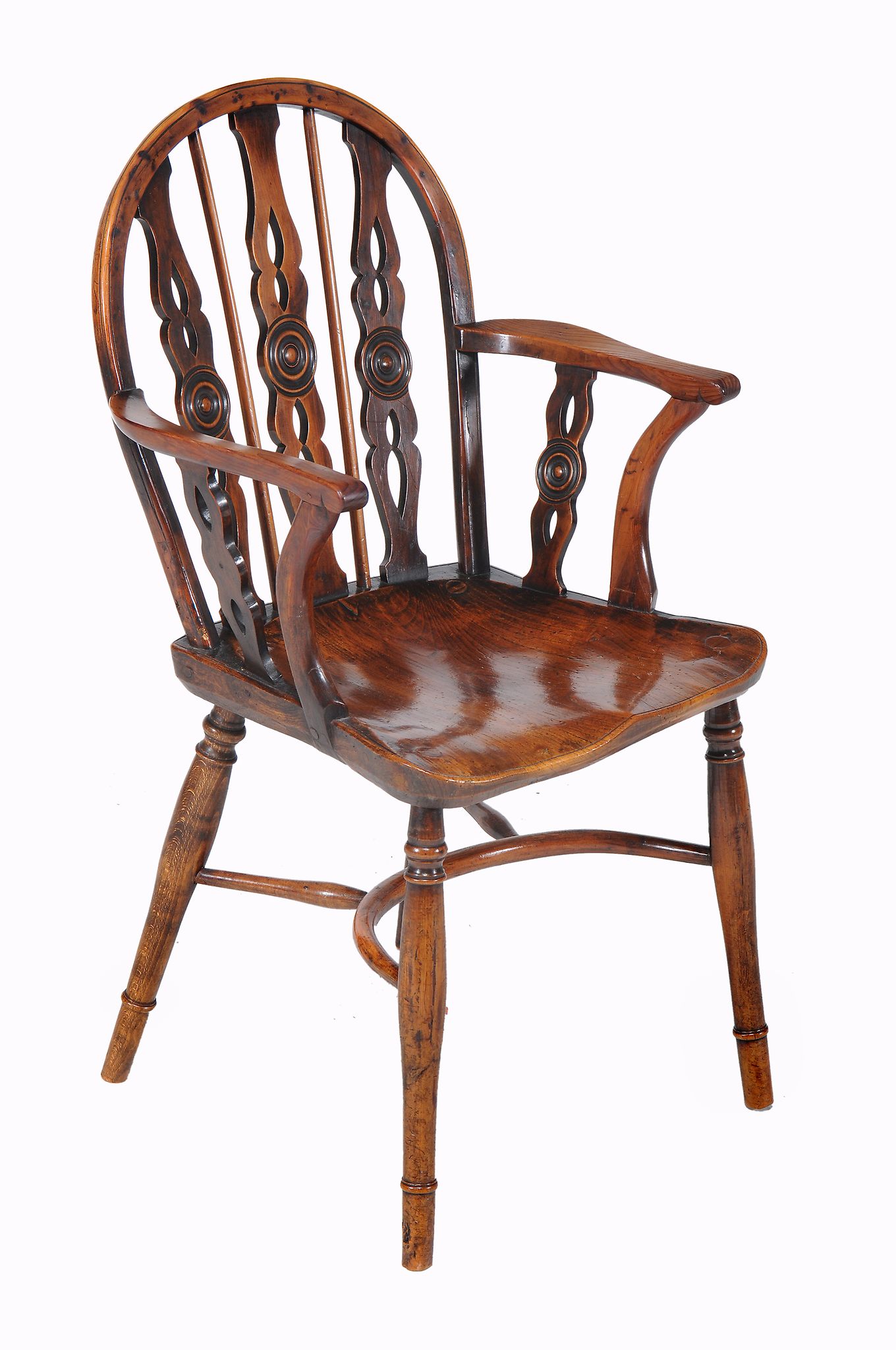 -108 A set of six George III elm and yew chairs, circa 1780 -108 A set of six George III elm and yew - Image 2 of 3