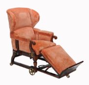 A Victorian mahogany and brass mounted metamorphic armchair, circa 1860  A Victorian mahogany and