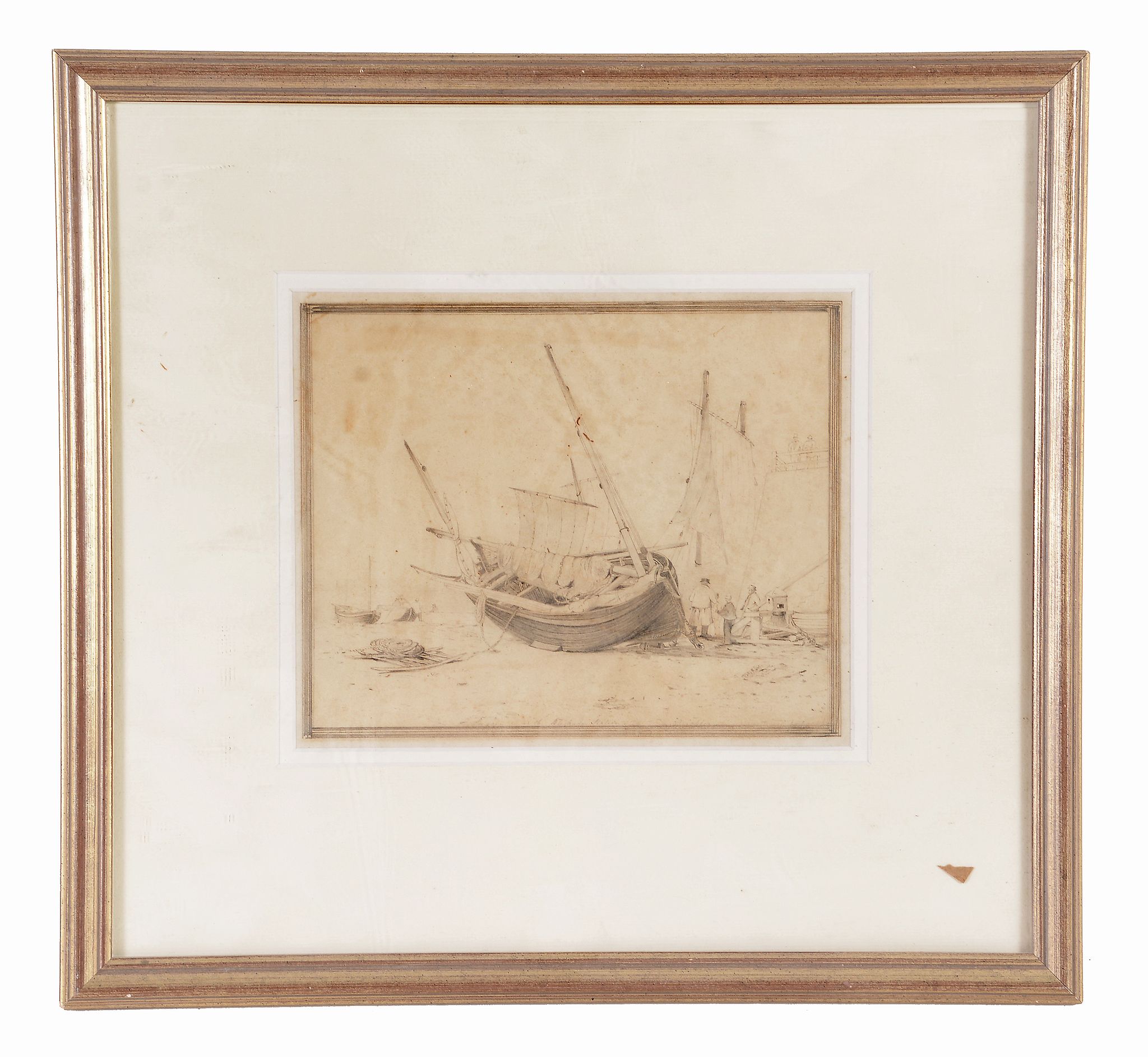 Joshua Cristall (1767-1847) - The Catch at Hastings Graphite on laid paper  Signed, inscribed, and - Image 2 of 2