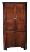 A George III mahogany corner cupboard , circa 1800  A George III mahogany corner cupboard  , circa