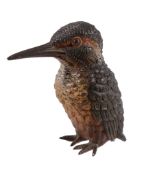 An Austrian cold painted bronze model of a kingfisher, circa 1900  An Austrian cold painted bronze