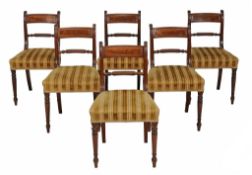A set of six Regency mahogany dining chairs, circa 1825  A set of six Regency mahogany dining