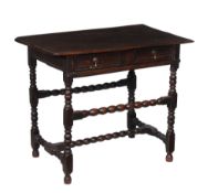 A William and Mary oak side table , circa 1690  A William and Mary oak side table  , circa 1690, the
