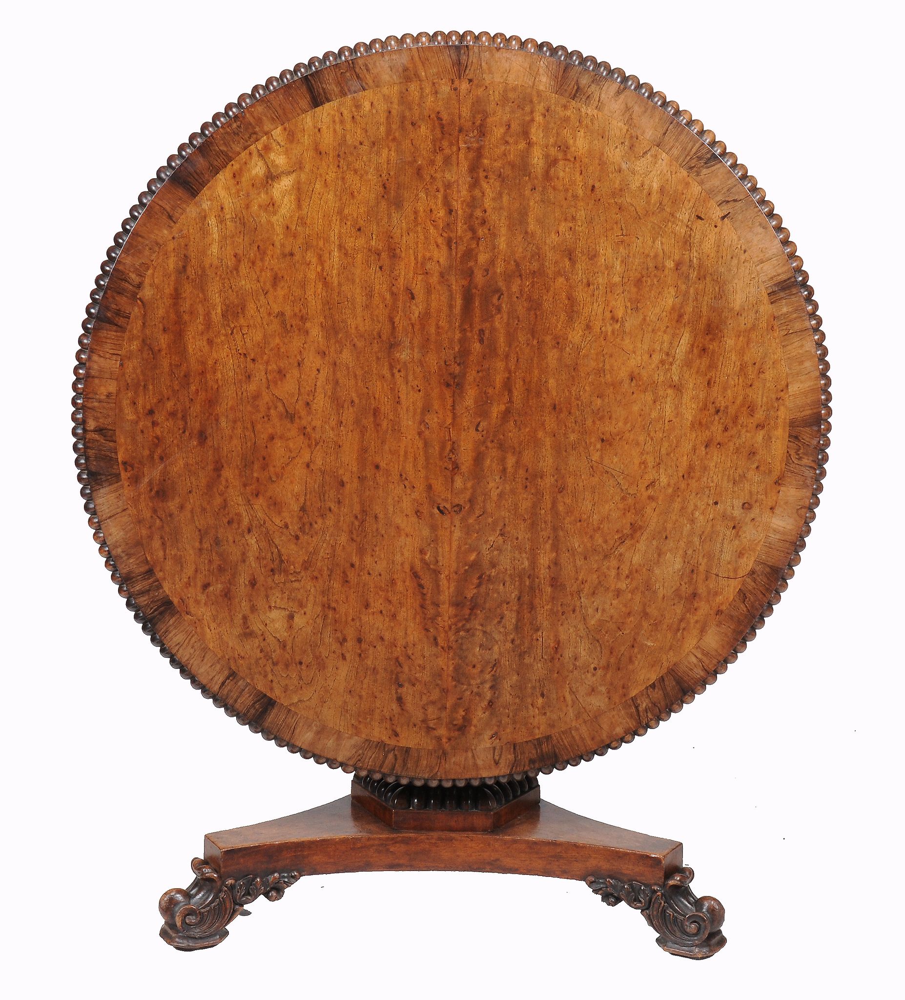 A Colonial hardwood and rosewood circular centre table  A Colonial hardwood and rosewood circular - Image 2 of 2