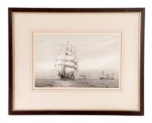 Samuel John Milton Brown (1873-1963) - Sailing Ship Pen and black ink, monochrome watercolour,