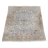 A large Persian carpet with floral field with birds to border 376cm x 265cm  A large Persian