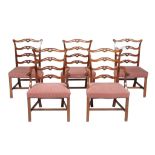 A set of ten mahogany dining chairs in George III style, 20th century  A set of ten mahogany