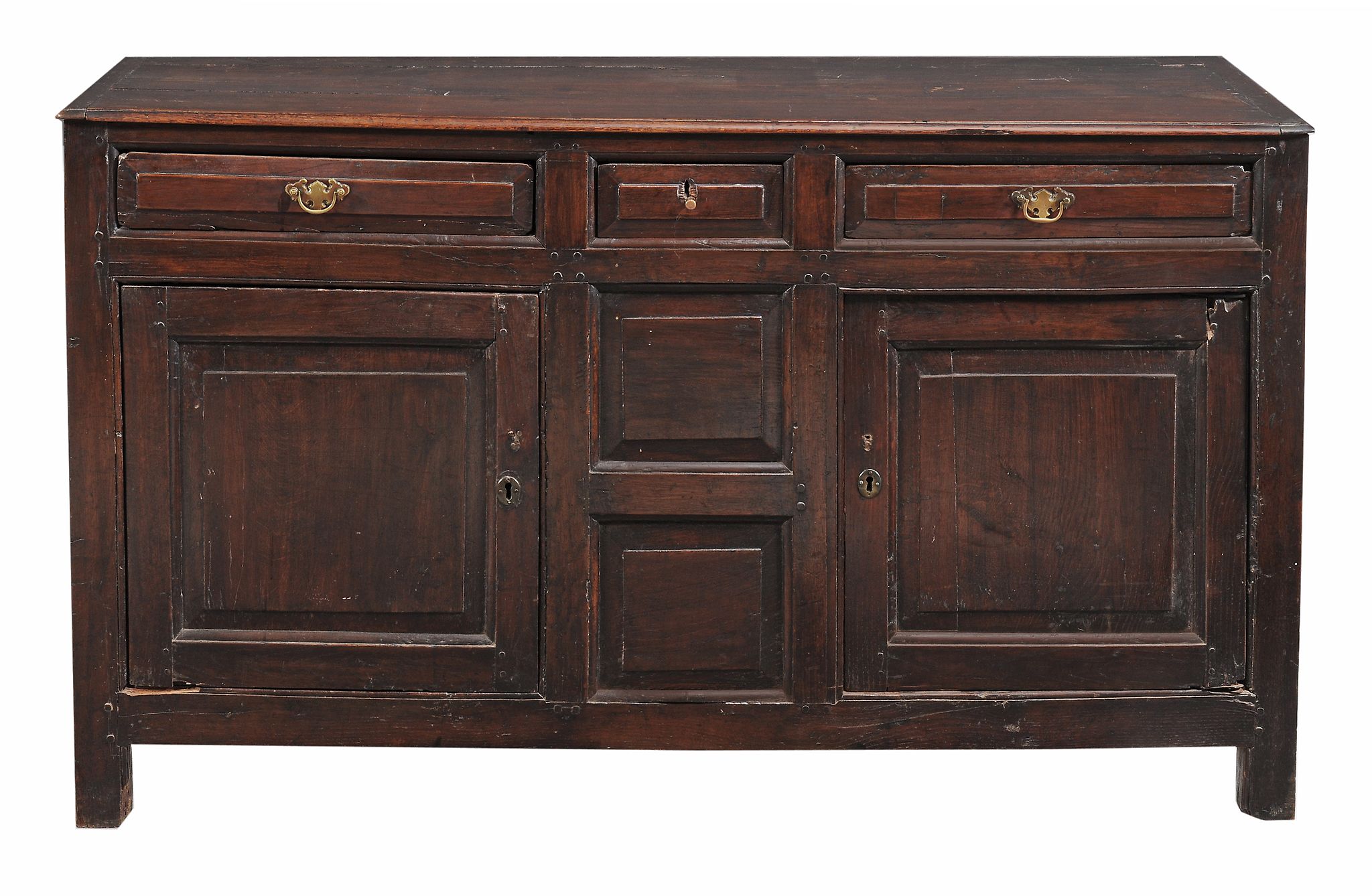 A George II oak dresser base, circa 1750, probably North Wales  A George II oak dresser base,