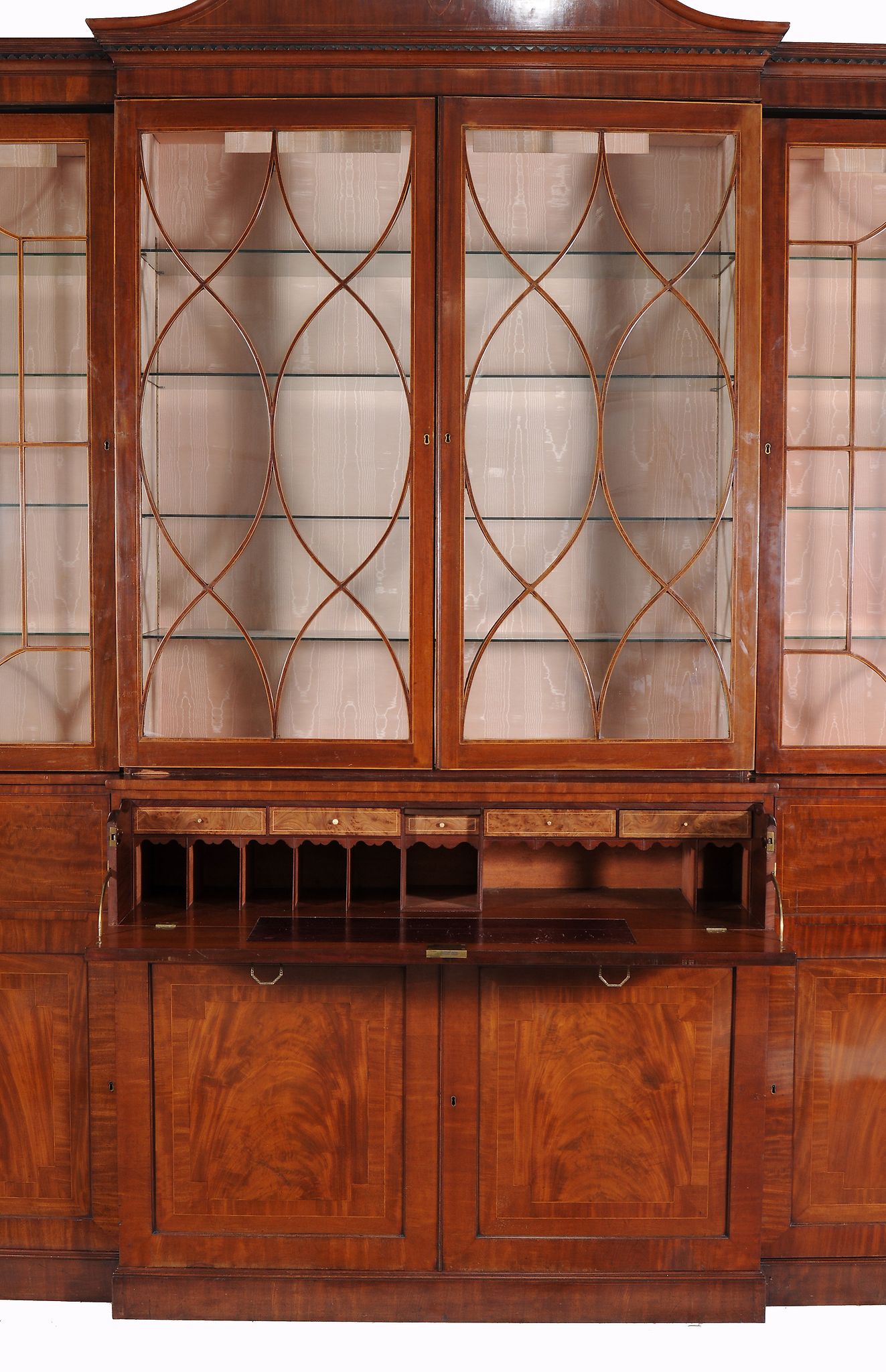 A George III mahogany library breakfront secretaire bookcase  A George III mahogany library - Image 2 of 4