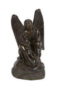 Jean-François-Théodore Gechter, , a patinated bronze model of an angel  Jean-François-Théodore